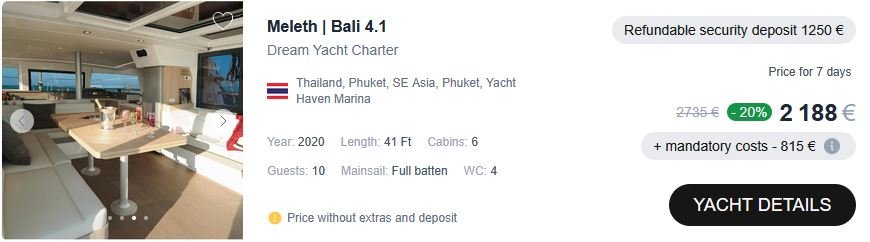 yacht rental